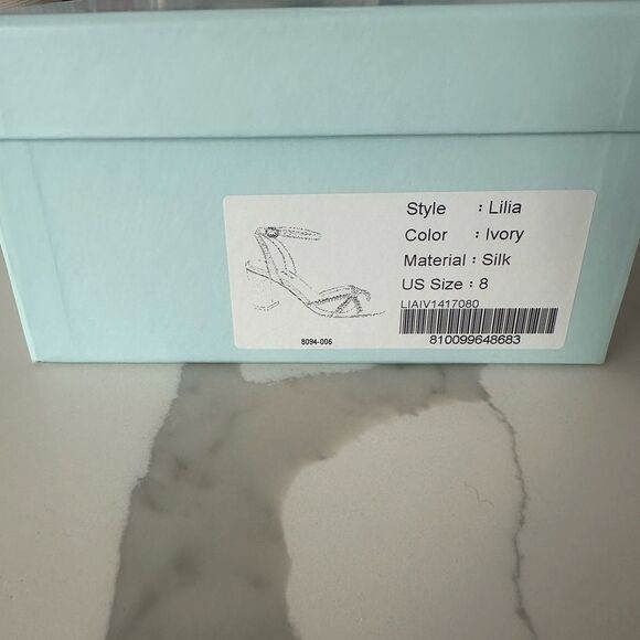 Bella Belle NEW IN BOX Lilia Ivory Silk Pearl Strappy Sandals Wedding Bride - Picture 2 of 8